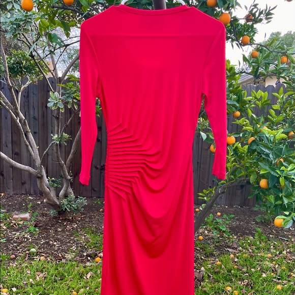 Sexy Red Dress, Glamorous Ruching at Waistline, Stylish - Picture 2 of 5